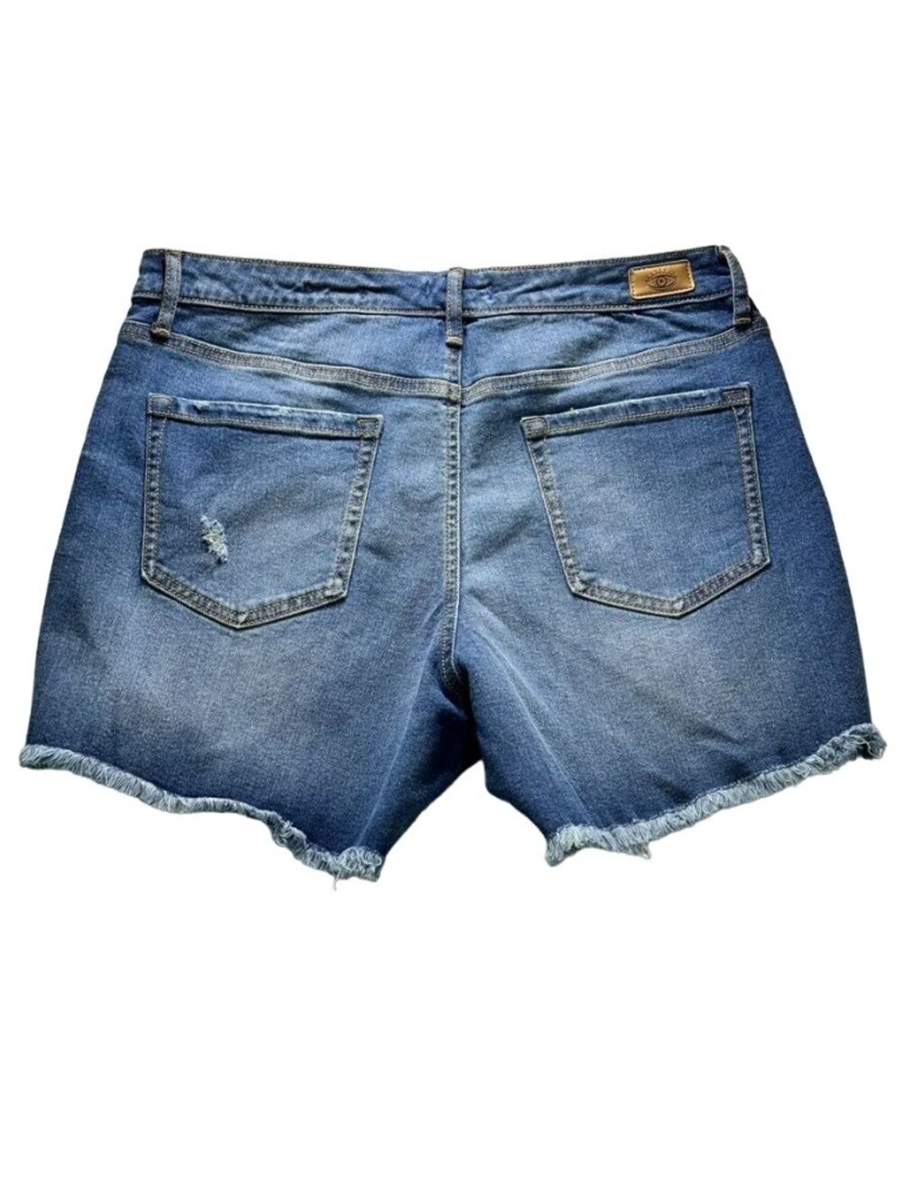 Sofia Jeans by Sofia Vergara Lila Easy Short Destructed Hem Medium Wash Denim Sh - Picture 3 of 6